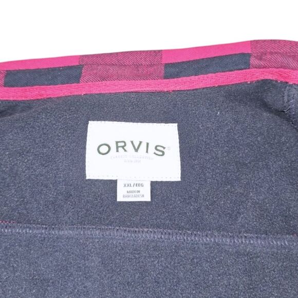 ORVIS PLAID BUTTON UP FLEECE - Picture 3 of 7
